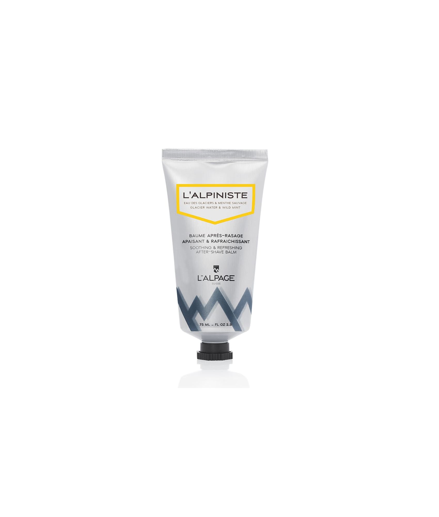 Baume Après-Rasage Apaisant & Rafraichissant L'Alpiniste Visage 75ml | Hydratant Apaisant Calmant Rasoir Barbe Homme Eau des Glaciers Suisse Edelweiss Bio Cellule Souche Menthe Sauvage | L'ALPAGE Suisse