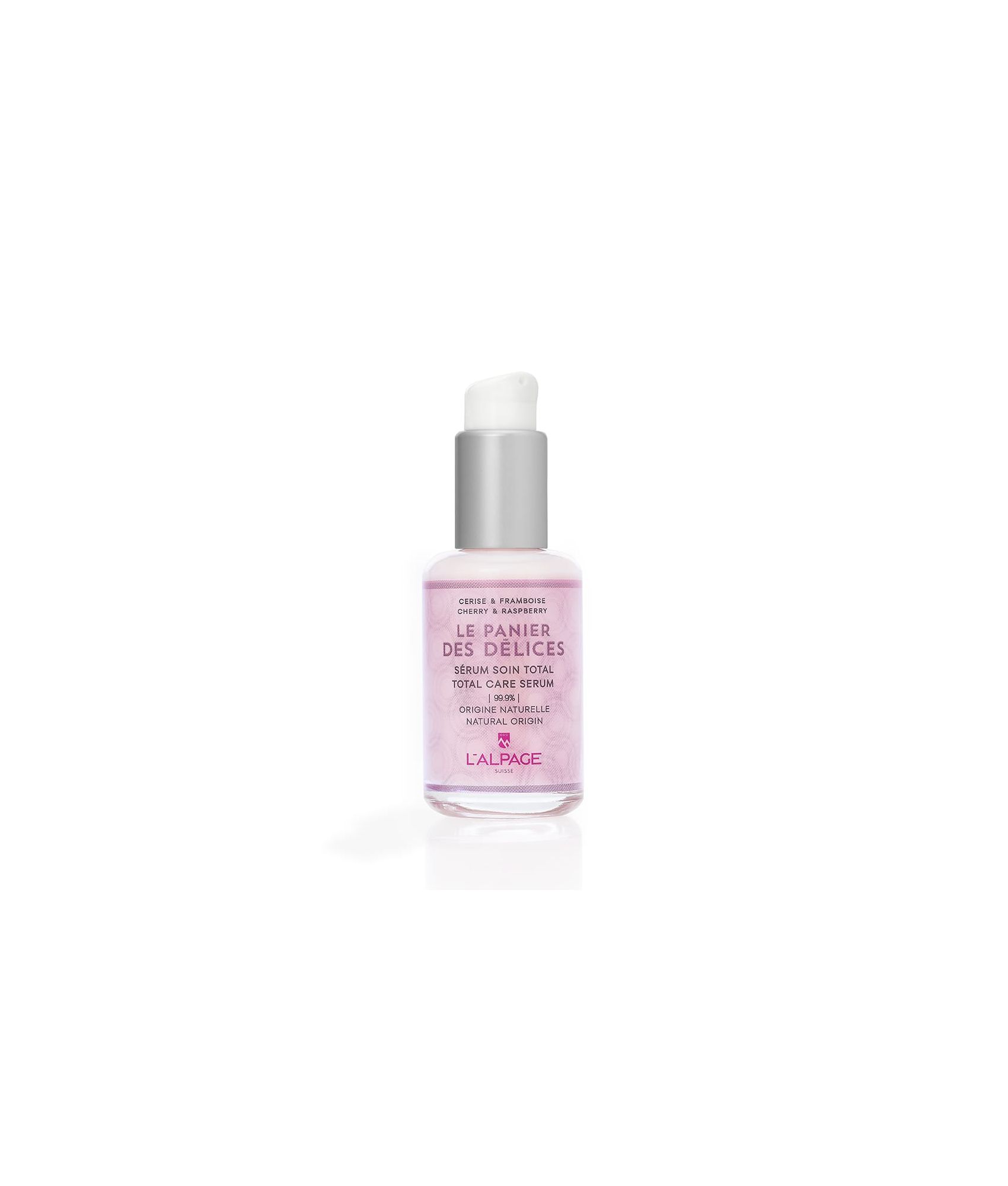 Sérum Soin Total Le Panier des Délices Visage 30ml | Hydratant 24H Anti-Age Liftant Nourrissant 99.9% Origine Naturelle Cerise Framboise Lavande Papillon | L'ALPAGE Suisse